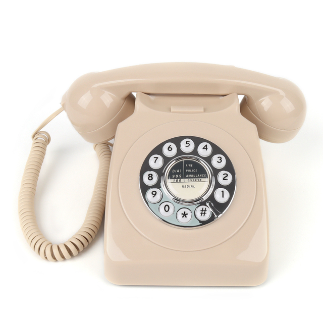 Corded Retro Wired Phone Antique Telecommunication Phone Factory Home Hotel Phones Landline Push Button Vintage Phone for Hotel
