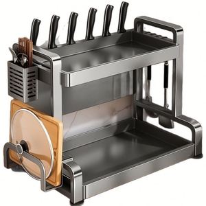 Metal Kitchen Sink Storage Bowl Cabinet <b>Rack</b> Countertop <b>Dish</b> Storage Cabinet Carbon Steel Kitchen <b>Racks</b> - Product Image 5