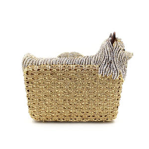Exquisito regalo del Día de la madre forma de cachorro hueco cristal diamante señoras bolso de noche - Product Image 3