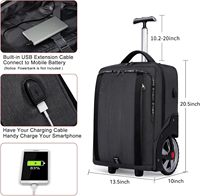 Sac à dos imperméable à roulettes en nylon avec fermeture éclair, pour usage professionnel, avec compartiment pour ordinateur portable, grande capacité, échantillon gratuit