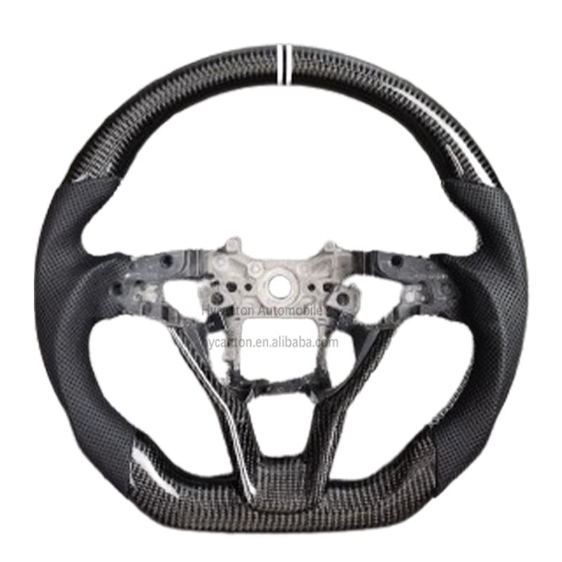 Leather+carbon fiber+white double stripes+white stitching