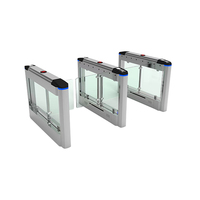Sistema de Control de Acceso con Puerta Batiente para Peatones, Reconocimiento Facial, Tarjeta de Proximidad, Acero Inoxidable, Motor sin Escobillas, Protección IP44