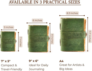 Vintage Leather Journal with C-Lock Closure Handmade Deckle Edge Paper <b>Book</b> of Shadows, Rustic Diary for Men & Women - Product Image 5