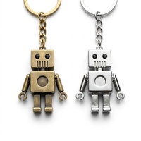 Porte-clés en métal estampé personnalisable, style rétro science-fiction, en acier inoxydable moulé sous pression, léger, pour cadeaux promotionnels de startups technologiques
