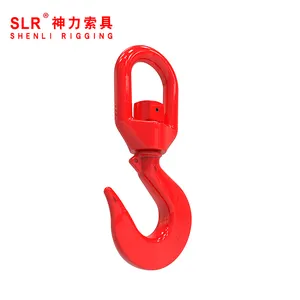 Shenli Rigging Alloy Steel Eye Swivel Hook With Latch/10T Lifting Chain Hoist Swivel Safety Hook