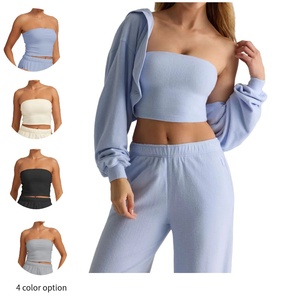 Womens Ống Tops Mùa Hè Bandeau Casual Crop Top Strapless Tank Cơ Bản Ngắn Áo Sơ Mi - Product Image 2