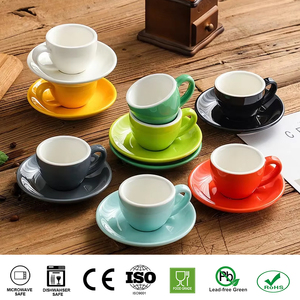 <span class=keywords><strong>Tazze</strong></span> da Espresso in Porcellana con Logo Personalizzato Tazzina da Caffè e Piattino in Ceramica per <span class=keywords><strong>Latte</strong></span> e Caffè - Product Image 3