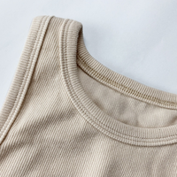 Casual Basic Sleeveless Crop Tops Femme Femmes Débardeur Col rond Cropped Ribbed Tank Top