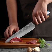 Couteau à os en acier inoxydable Damas de haute qualité et durable, couteau de chef à rayures laser, couteau à fruits japonais pour la cuisine