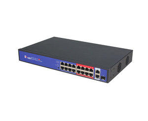 สวิตช์ POE แบบเสียบใช้งานได้ทันที 19 พอร์ต 16x100M 2xRJ45 1xSFP 9.2G IEEE802.3af/at ระยะ 250 ม. OEM GWS-1016PFD - Product Image 4
