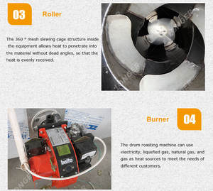 เครื่องคั่วเมล็ดพืชไฟฟ้าอัตโนมัติ สำหรับเมล็ดทานตะวัน ถั่วเหลือง เกาลัด เมล็ดโกโก้ ถั่วลิสง ขาย - Product Image 6