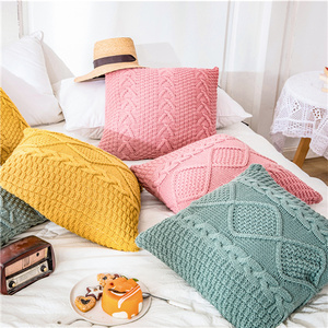 Super Soft Cushion <strong>Cover</strong> 45*45 Cozy Twist Delicate Knitted Bed Pillow Case Nordic <strong>Sofa</strong> Home Decorative <strong>Throw</strong> Pillow <strong>Cover</strong> Dy - Product Image 2