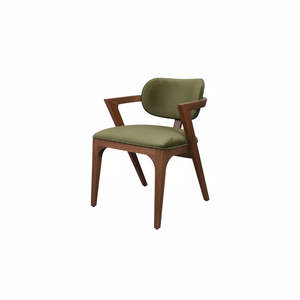 Contemporary Eco Friendly Wooden <b>Armchair</b> with Iron Frame Velvet Cushion for Office <b>Dining</b> and Hospitality Spaces - Product Image 2
