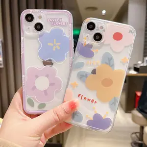 Low Cost Cartoon Printing Transparent TPU Mobile Cell Phone Case For Iphone 11 12 13 Mini Pro Max X Xr 7 8