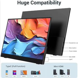 Monitor Portátil para Juegos OEM/ODM de 15.6 Pulgadas, Ligero y Delgado, con Altavoces Integrados, IPS 1080P FHD, Compatible con USB-C <span class=keywords><strong>HDR</strong></span>, para Laptops y <span class=keywords><strong>PS4</strong></span> - Product Image 4