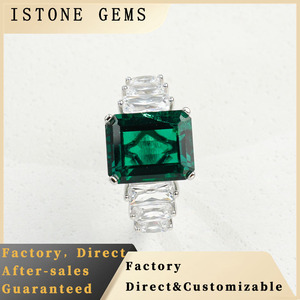S925 Sterling <b>Silver</b> Lab Created <b>Emerald</b> <b>Ring</b> - Product Image 5
