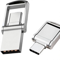 Memoria USB Metálica Mini de 16GB con Interfaces USB-C/USB-A, Tapa Giratoria, 1 Año de Garantía, Compatible con Android/PC/Laptops
