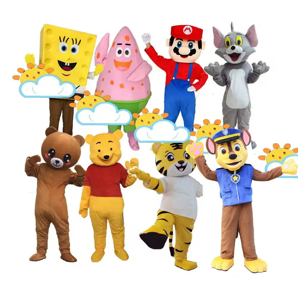 Costume mascotte personalizzato di alta qualità divertente TV/film personaggi dei cartoni animati costume mascotte
