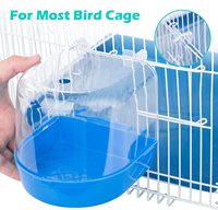 Bain d'oiseaux transparent en gros pour cage, accessoires de cage, baignoire suspendue pour perroquet, salle de douche pour petits oiseaux