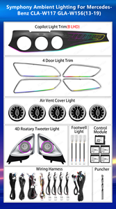 Luz Ambiental Decorativa para el Tablero X156 Star para <span class=keywords><strong>Mercedes</strong></span>-<span class=keywords><strong>Benz</strong></span> GLA 45 2013-2019 W156, Accesorios de Iluminación LED para Mejorar el Interior - Product Image 4