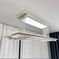 Séchoir à linge électrique pliable à LED avec chauffage, grande capacité, plus de 30 crochets, moteur CC, montage au plafond, fourni par le fabricant
