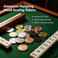 Jetons de score de luxe pour le mahjong |   Jetons de jeu professionnels pour le mahjong américain |   Jetons métalliques personnalisés |   4 couleurs Or Argent Cuivre