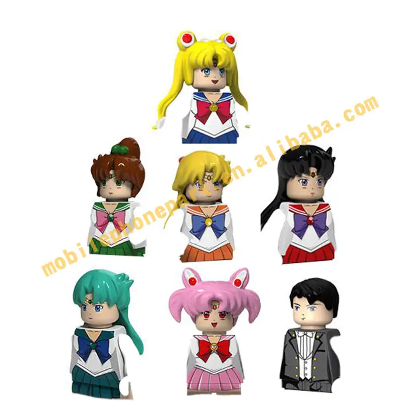 Japanese Anime series Toys Little Rabbit Sailor Moon Neptune Man Makoto Mini Building Blocks Action Figures Kid's Toys PG8156