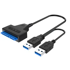 USB 3.0至SATA外部转换器电缆2.5/3.5英寸硬盘驱动器充电功能编织屏蔽SATA USB 2.0电缆