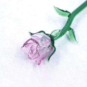 Rosa in Cristallo di <span class=keywords><strong>Murano</strong></span> Colorata Personalizzata all'Ingrosso, Rosa a Stelo Lungo con Cono Elegante in Vetro Artigianale - Product Image 5