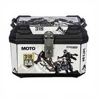 Boîte arrière de moto imperméable en ABS de 45 L et coffre de toit pour les aventures de tourisme sportif, modernisation/mise à niveau, moto-taxi, livraison à emporter