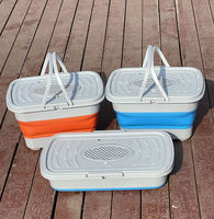 Seau de pêche pliable et rétractable en plastique avec protection pour poissons vivants, conception épaissie