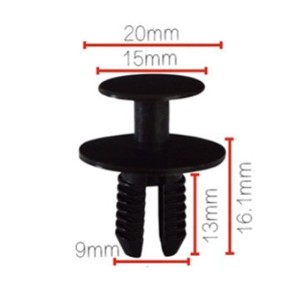 Clips de nailon B33 para revestimiento de guardabarros de coche, 20 mm x 16,1 mm, para reemplazo de sujetadores automotrices BMW - Product Image 1