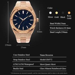 Relojes de Cuarzo Besseron Products 2024, Reloj de Pulsera Personalizado de Acero Inoxidable, Acero Dorado Premium, Compra en Línea, Otros Relojes para Hombre - Product Image 5