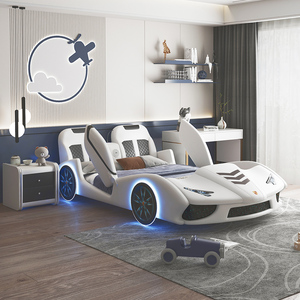 Juego <span class=keywords><strong>de</strong></span> Muebles Modernos <span class=keywords><strong>de</strong></span> <span class=keywords><strong>Madera</strong></span> para Dormitorio Infantil, para Niños y Niñas, Cama con Diseño <span class=keywords><strong>de</strong></span> Auto para Sala <span class=keywords><strong>de</strong></span> Estar - Product Image 4