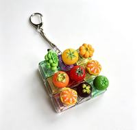 9-key Fruit Keycap Tester Three-dimensional Simulation Fruit and Vegetable Press Decompression Toy Fingertip Pendant Wholesale