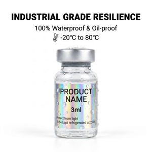 Etiquetas de Embalaje para Viales Holográficas de Alta Calidad de 10 ml, Pegatinas de Vinilo Personalizadas para la Marca de Botellas de Vidrio de Laboratorio - Product Image 4