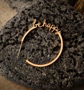 <span class=keywords><strong>Orecchini</strong></span> a Cerchio Personalizzati con Nome, Logo o Simbolo in Oro per Donna - Product Image 4