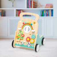 Andador de madera para bebés, Centro de Actividades multifuncional, laberinto de cuentas, carrito de tracción y empuje, Paseo de aprendizaje para bebés