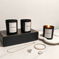 Witoyou Groothandel Productie Premium Op Maat Gemaakte Luxe Geurkaarsen met Cadeauverpakking in Mat Zwarte Glazen Pot en Houten Deksel
