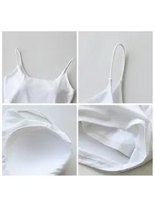 CHIC <span class=keywords><strong>VEN</strong></span> Damen Vintage-Top mit Schleifenkragen, locker, kurz, ärmellos, einfarbig, CAMIS, Dobby-Gewebe, gestrickt, Frühling, Sommer 2023 - Product Image 4