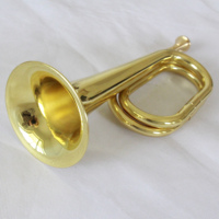Yellow Brass Body Bugle Horn Musical Instruments Cheap Bugle Trumpet Bb Tone Bugle for Students and Beginners