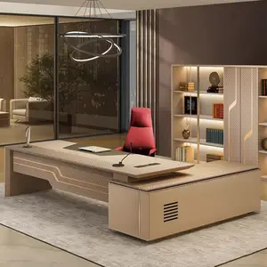 Liyu Executive L forma con atmosfera luce striscia di mobili per ufficio moderno Manager tavolo Ceo ufficio scrivania capo ufficio scrivanie