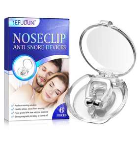 ओम ओडम 6 pccs सिलिकॉन बंद नाक समाधान नाक क्लिप चुंबकीय खर्रासिंग स्टॉपर उपकरण अच्छी नींद के लिए नाक क्लिप - Product Image 1
