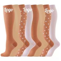 Chaussettes de compression en nylon doux à dégradé, personnalisables OEM/ODM, durables pour le sport et la randonnée, avec bout et talon renforcés, écologiques
