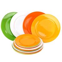 Service de vaisselle en plastique, vente en gros, 6/7/8/9/10 pouces, assiettes rondes colorées incassables en plastique pour Restaurant