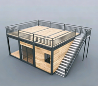 Kits de maisons conteneurs modernes détachables de 20 et 40 pieds, à deux chambres, pour bar à domicile et bureau, maison portable à 2 étages
