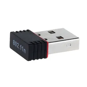 迷你USB WIFI 4加密狗网卡2.4GHz wi-fi Lan适配器，适用于笔记本电脑Linux Windows xp/7/8 1/10/11 150M接收器