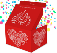 Carpeta de Regalo Sorpresa Personalizada de Fábrica, de Cartón Reciclable Corrugado, con Logotipo en Relieve, Mariposas y Esponja Explosiva