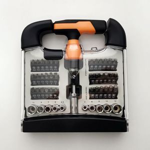 T-Type Ratchet Screwdriver Set 48-Piece 1/4 In Metric Alloy Steel Home Repair Tool Kit - Product Image 1