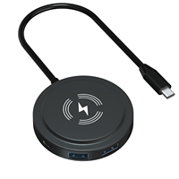 Pengisi daya nirkabel, kantor ABS 480Mbps 5Gbps 100W Tipe C PD USB3.0 3USB2.0 15W Slot kartu SD TF meja mebel tidak terlihat 7 in 1 HUB